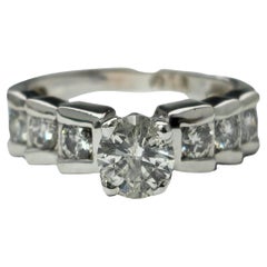 Oro Blanco 14K Anillo de compromiso de diamantes de 1,20 ct para ella