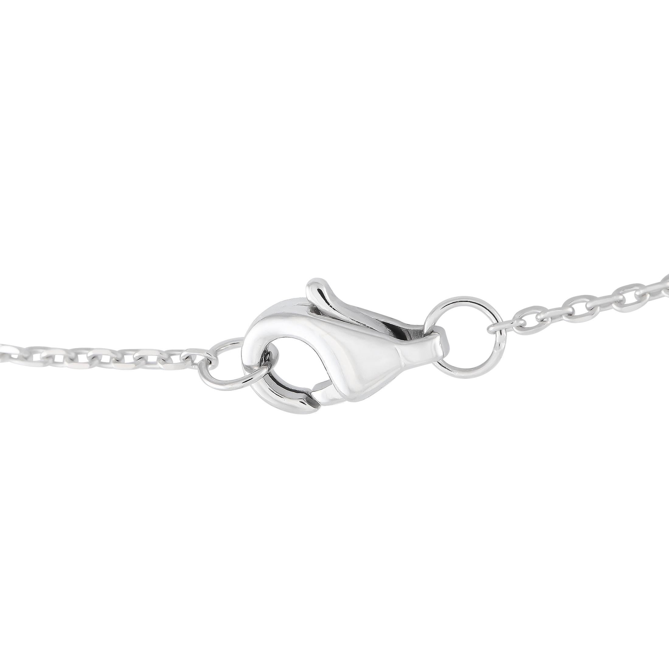 Round Cut 14K White Gold 1.20ct Diamond Three Flower Necklace NK01360