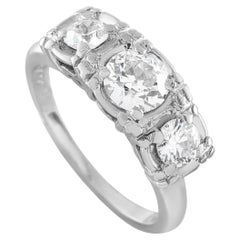 14K White Gold 1.20ct Diamond Three-Stone Ring MF19-070726