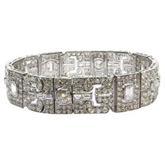 14K White Gold 12.5 Carat Diamond Bracelet 6.25 Inch New Art Deco Style
