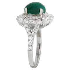 Bague en or blanc 14K avec diamant et émeraude de 1,25ct MF38-051526