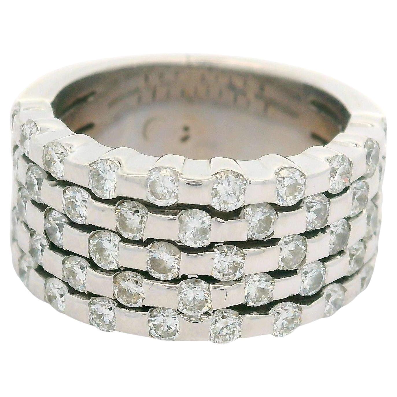 14k Weißgold 1,25ctw Diamant breite Stack Style Look breite Band Ring