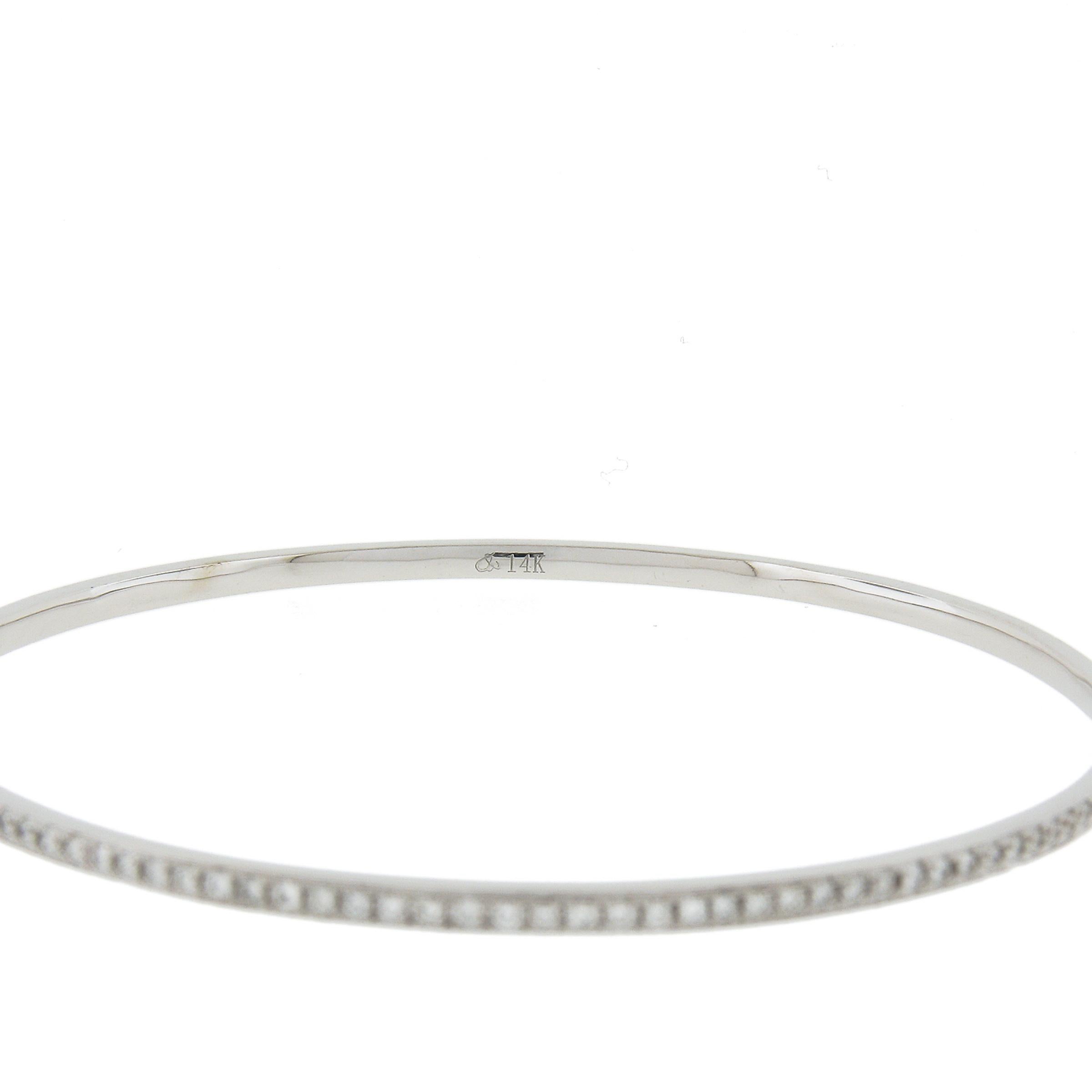 da uomo o donna Braccialetto con braccialetto di eternità in oro bianco 14K da 1,25ctw QUALITY Pave Diamond in vendita