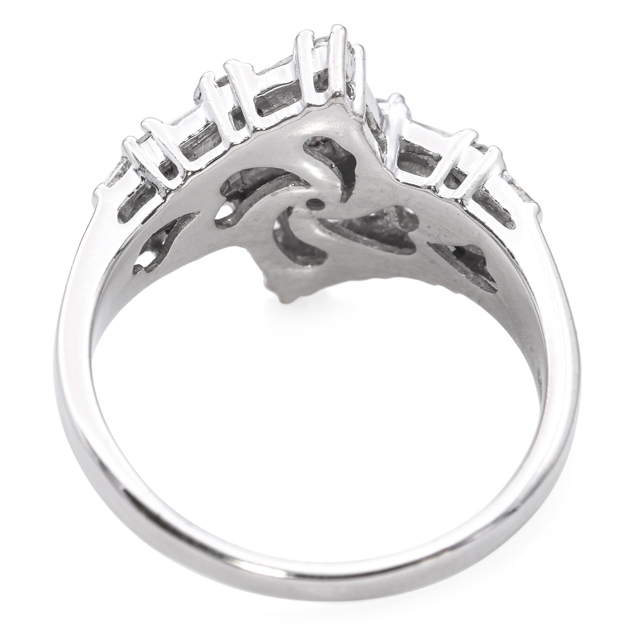 Bague en or blanc 14k avec 1.25tcw Diamond Semi-Bypass en vente 1