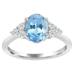 14K White Gold 1.29cts Aquamarine And Diamond Ring. Style# TS8266AQR 22057/7