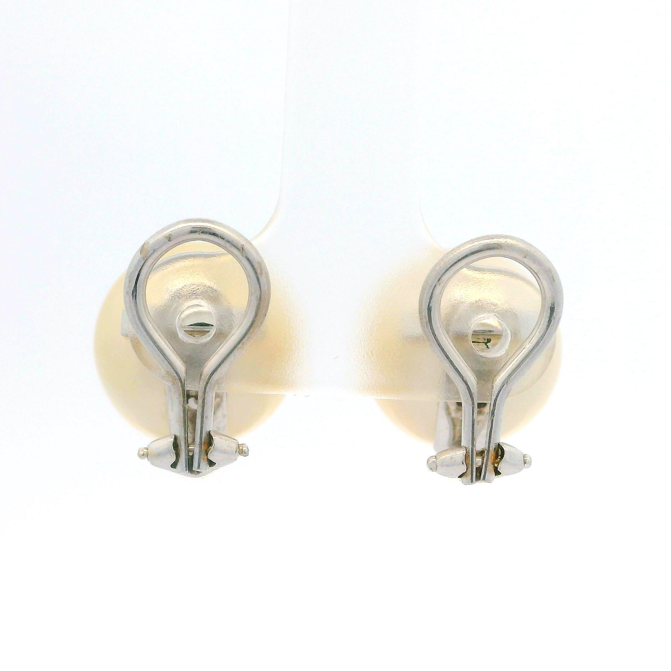 Pendientes de oro blanco de 14 quilates con clip de 12,9 mm de bonitas perlas grandes del Mar del Sur en venta 6