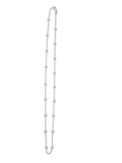 14K White Gold 1.30ct Diamond Station Necklace for Her