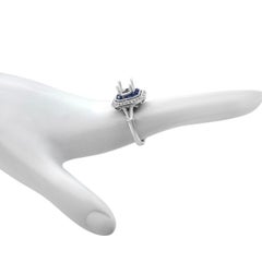 14 Karat White Gold 1.30 Carat Sapphire and Diamond Ring Mount