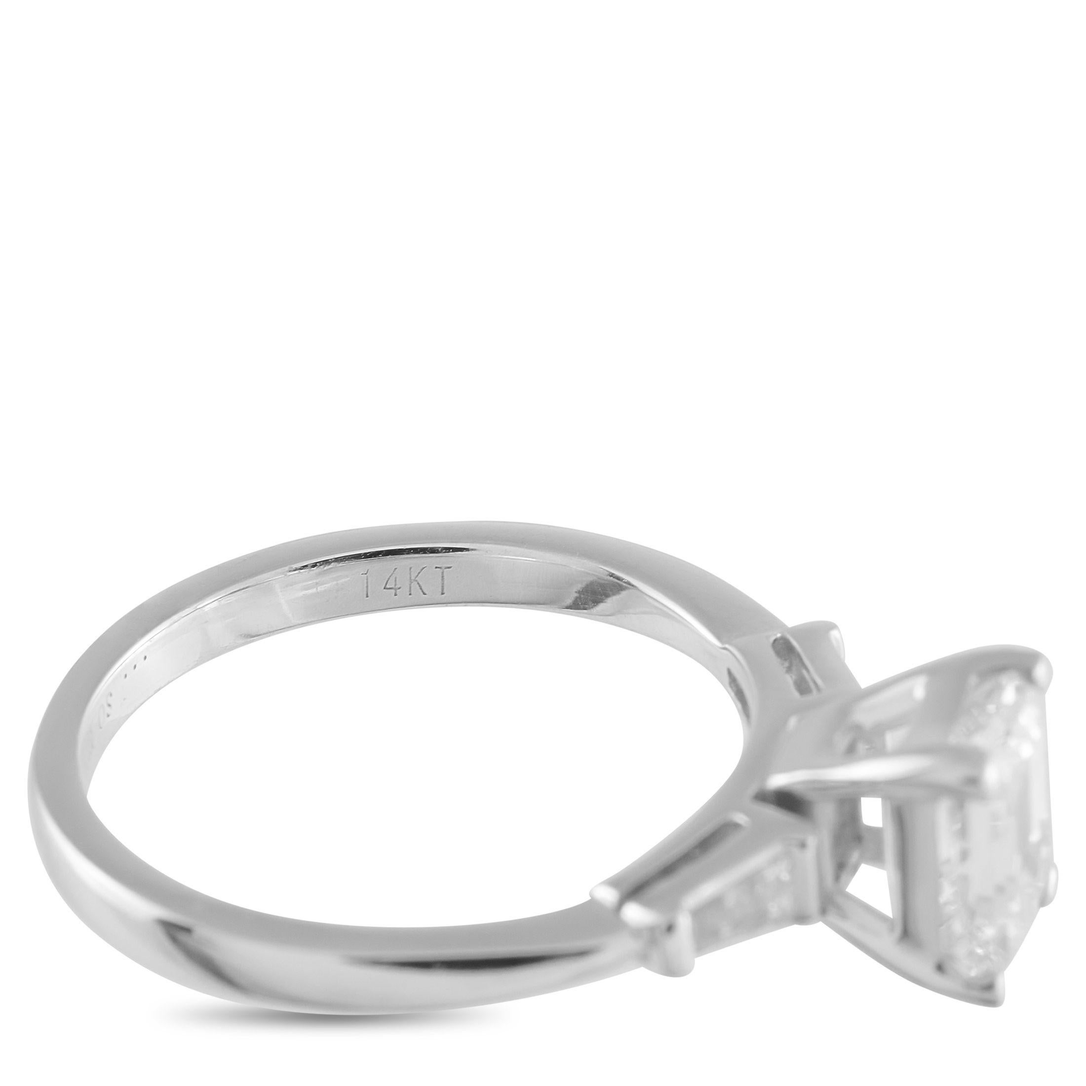 14K Weißgold 1,38ct Diamant Ring MF02-071625 im Zustand „Hervorragend“ im Angebot in Southampton, PA