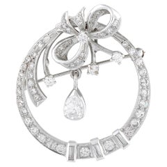 14K White Gold 1.40ct Diamond Brooch MF17-070826