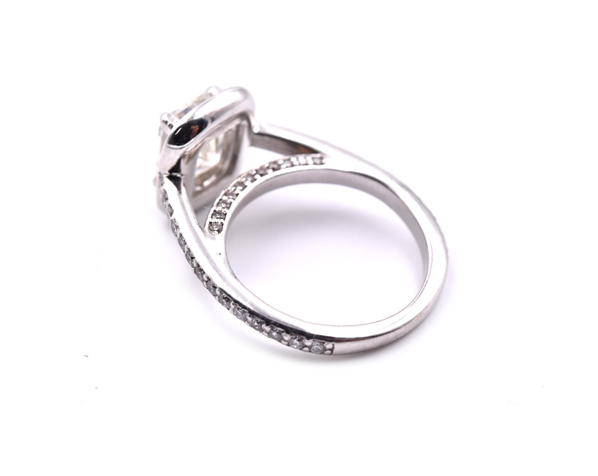 14 Karat White Gold 1.40 Carat Diamond Engagement Ring In Excellent Condition In Scottsdale, AZ