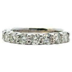 14k White Gold 1.40ctw Round Diamond Halfway Wedding Band Ring