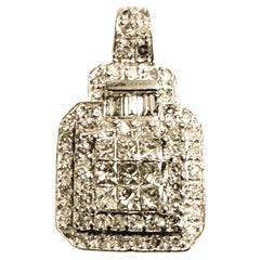14k White Gold 1.5 Carat 3-cut Diamond Pendant With Appraisal