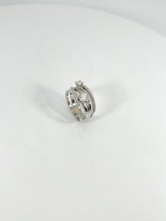 14K White Gold 1.5 CTW Diamond Fashion Crossover Ring