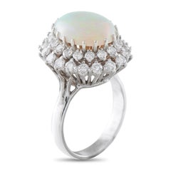 14K Weißgold 1,50ct Diamant und Opal Ring MF04-050526