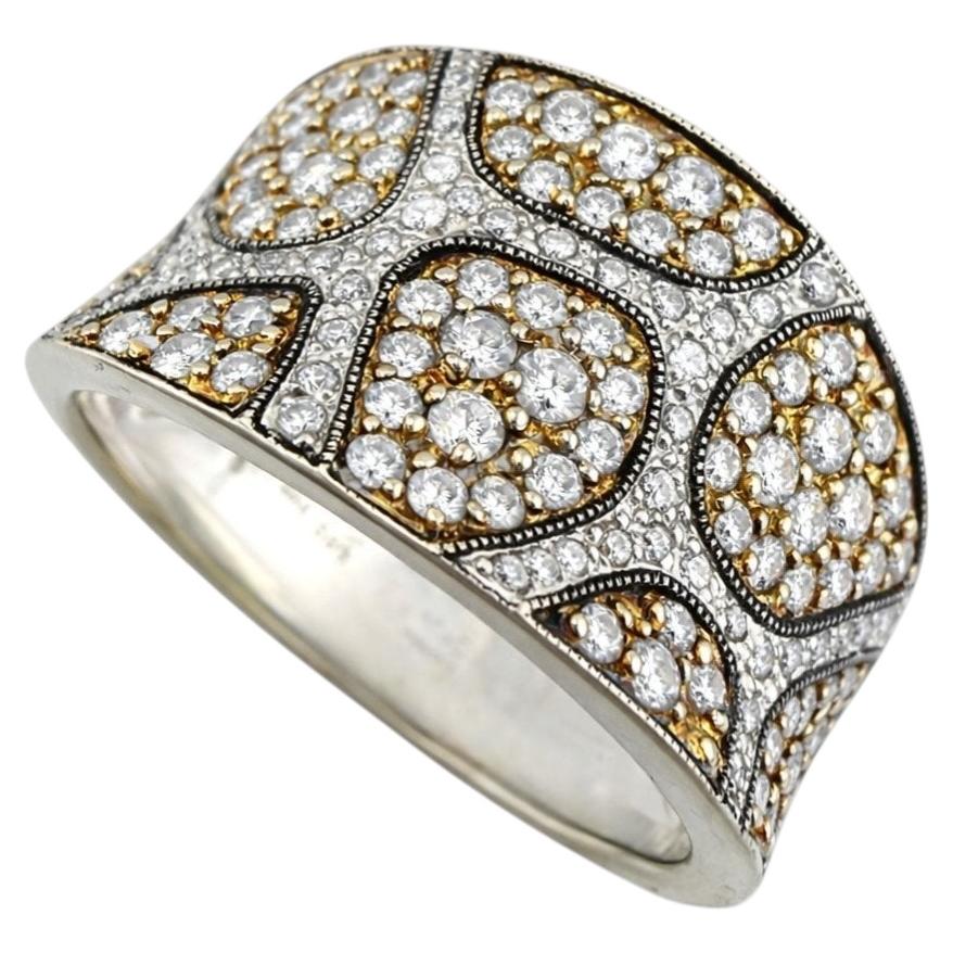 Anello con cluster di diamanti in oro bianco 14K da 1,50 carati