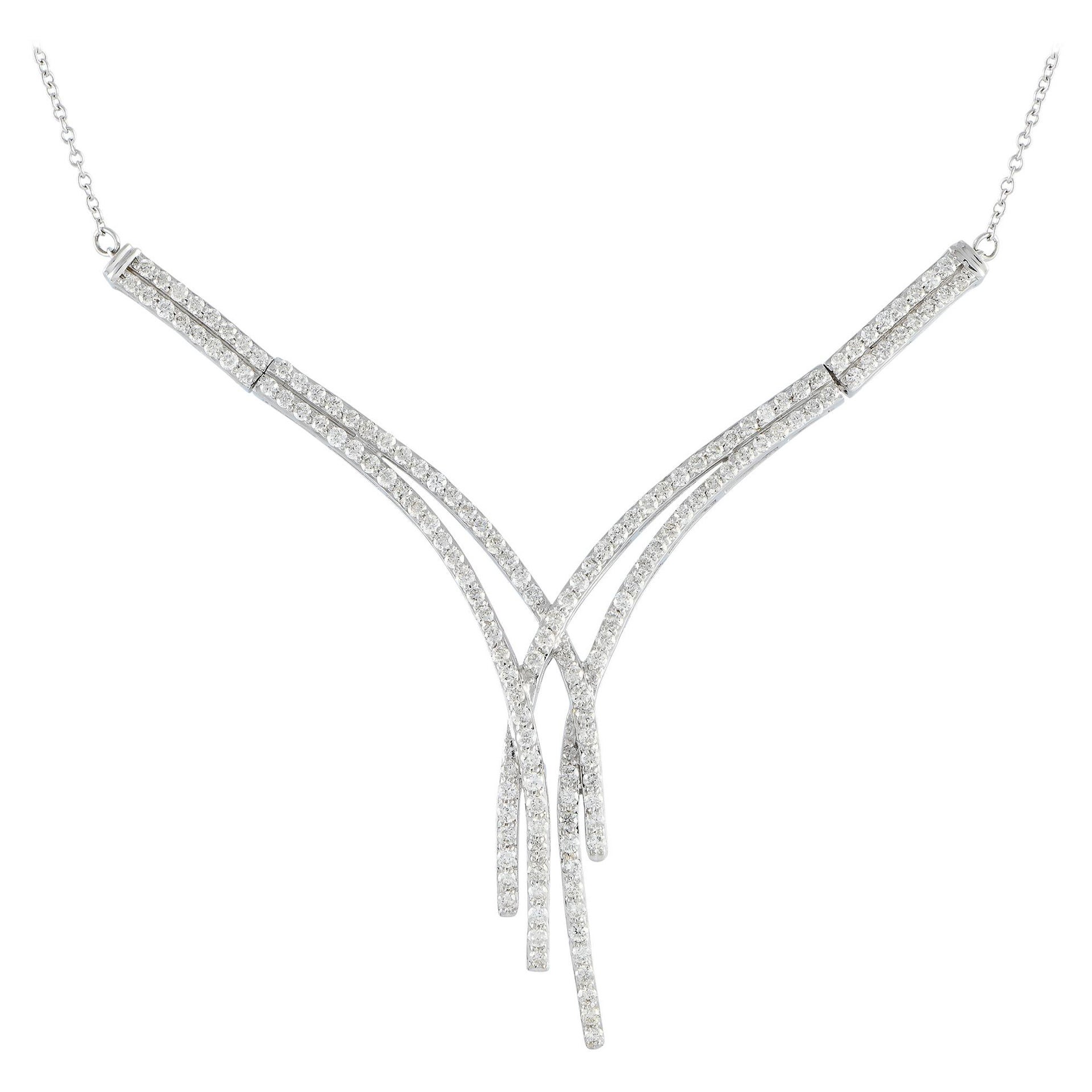 LB Exclusive 14K Weißgold 1,50ct Diamant-Halskette NK4-10168W