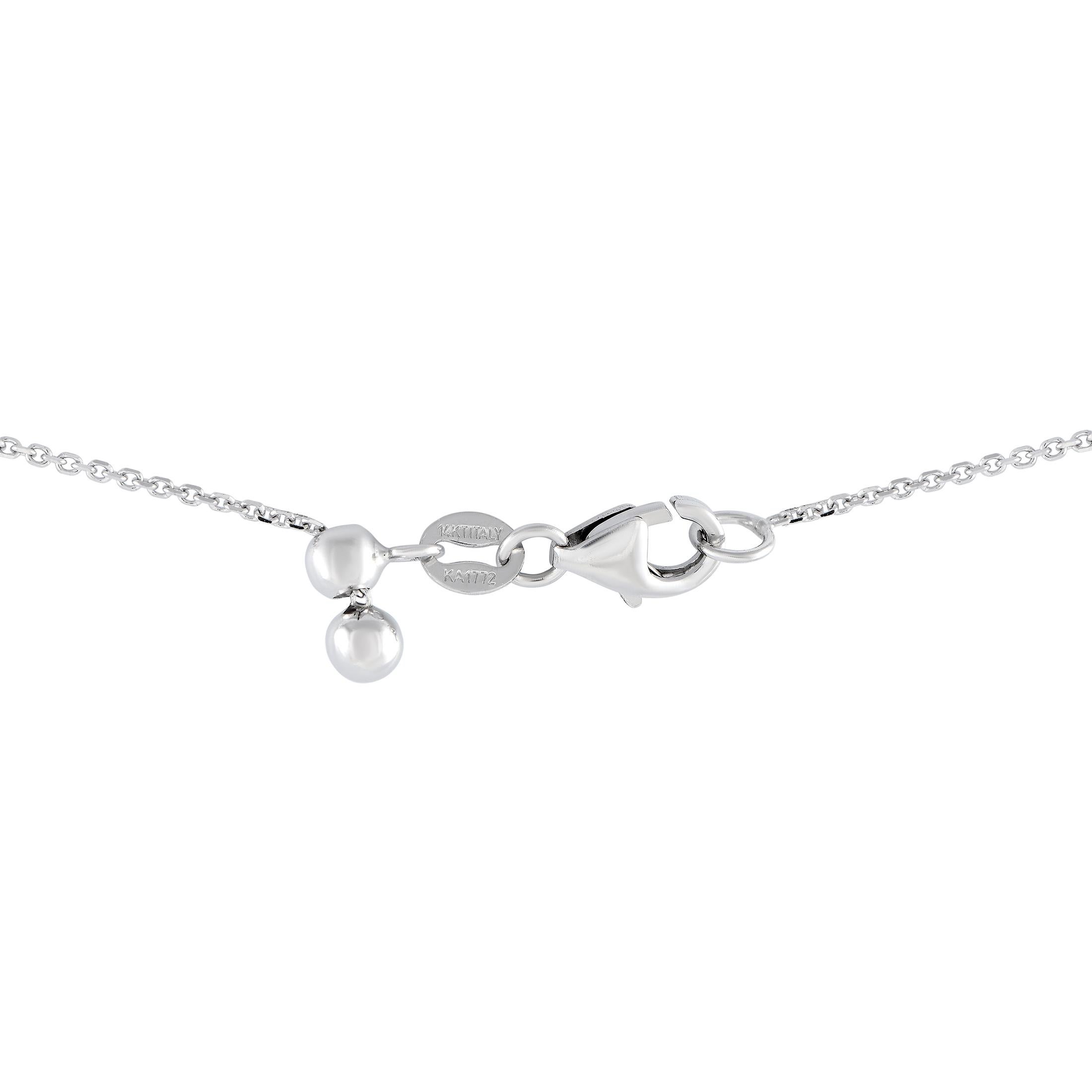 Round Cut 14K White Gold 1.50ct Diamond Pendant Necklace