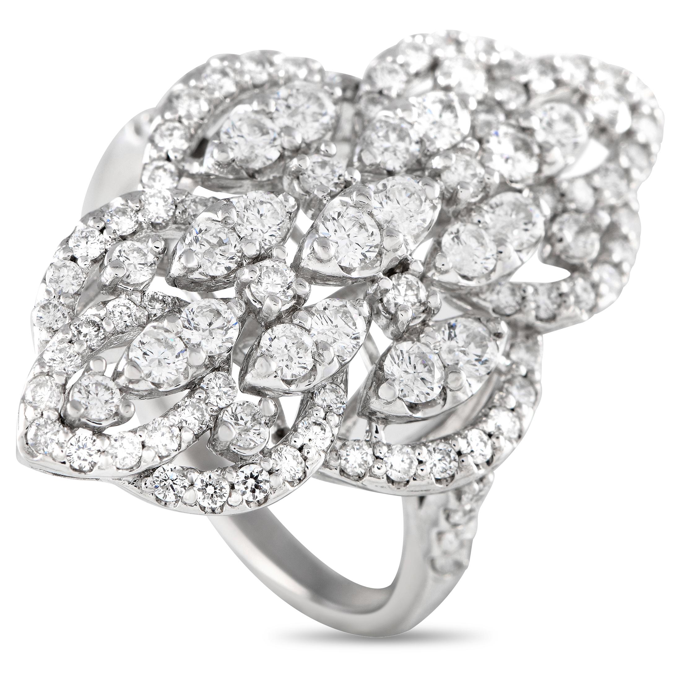 14K White Gold 1.50ct Diamond Vintage-Style Ring  In New Condition For Sale In Southampton, PA
