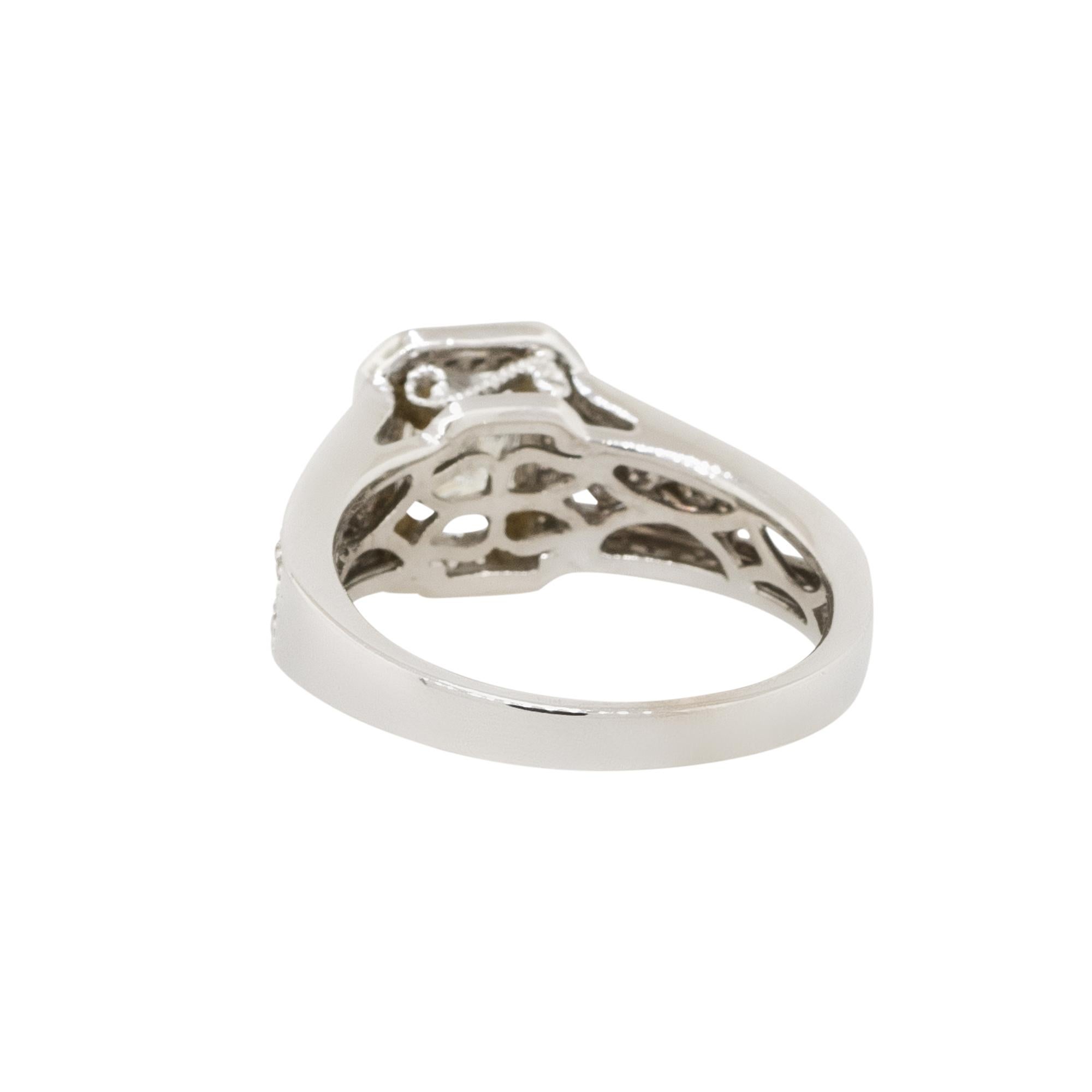 Women's 14k White Gold 1.50ctw Princess Cut Diamond Engagement Ring For Sale