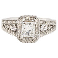 14k White Gold 1.50ctw Princess Cut Diamond Engagement Ring