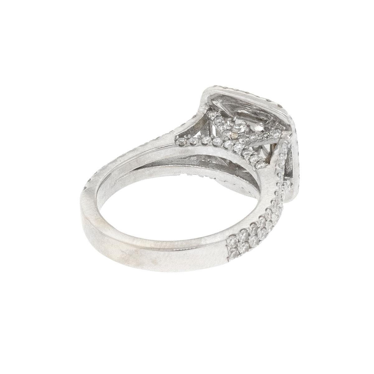 14k White Gold 1.51ct Fancy Cushion Cut GIA Diamond Ring For Sale 7
