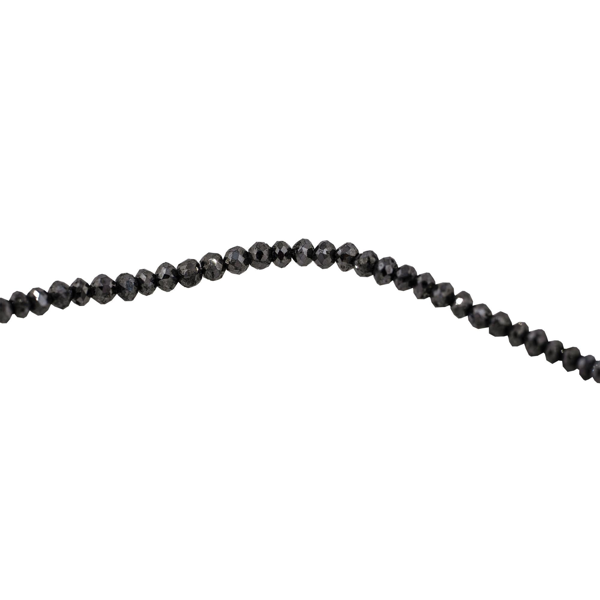 14 Karat White Gold 15.50 Carat Black Diamond Briolettes Necklace In New Condition In Boca Raton, FL