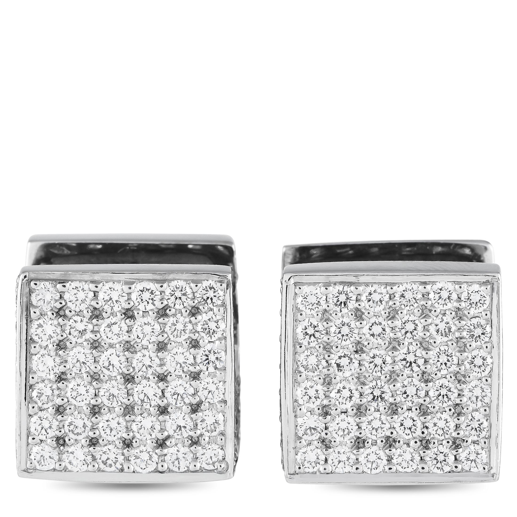 14K White Gold 1.55ct Diamond Earrings MF04-012324 In Excellent Condition For Sale In Southampton, PA