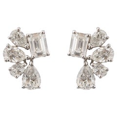Orecchini con diamante naturale taglio pera in oro bianco 14k 1,57 carati