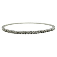 14K White Gold 1.59 Carat Diamond Bangle
