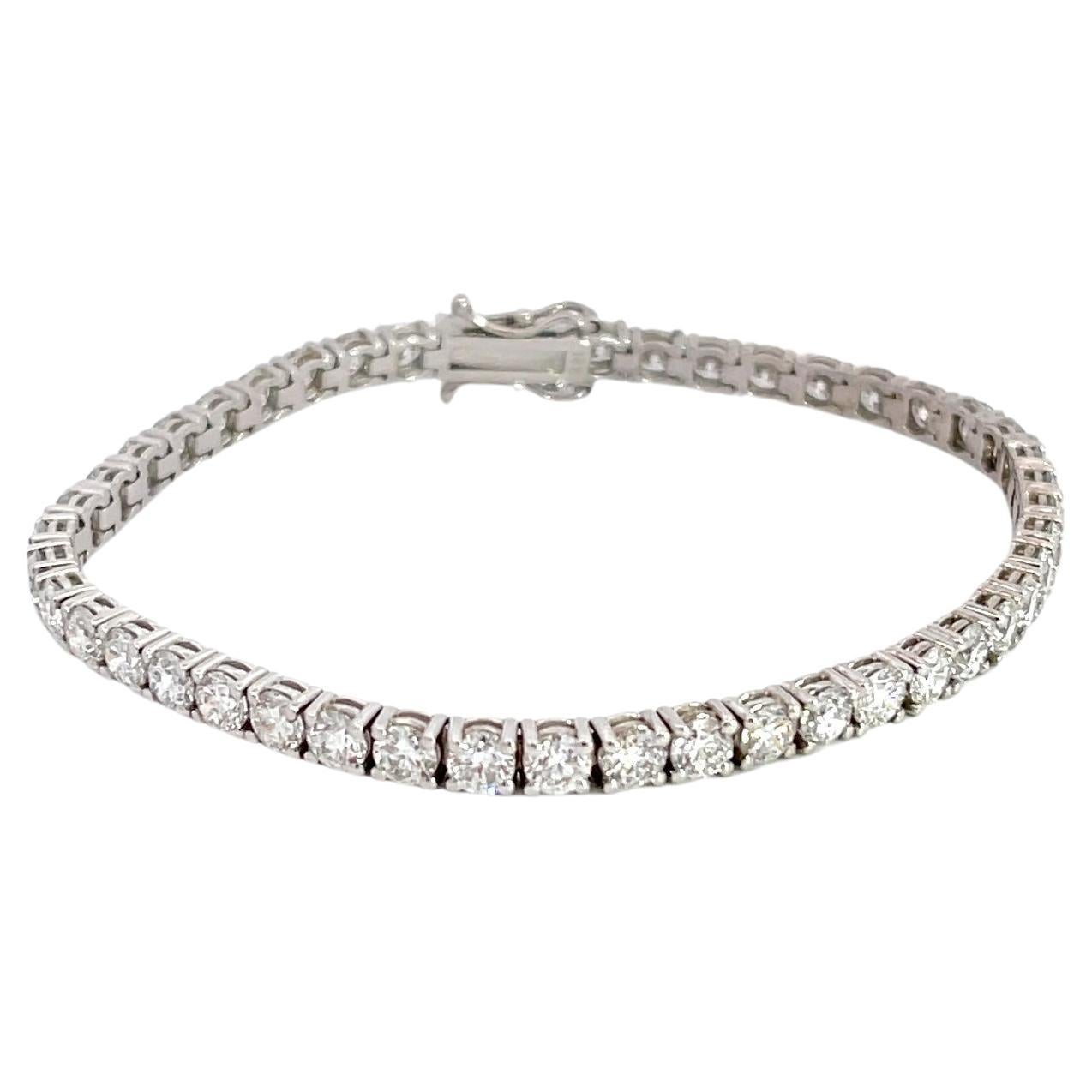 Bracelet tennis en or blanc 14 carats avec diamants de 16 5/8 carats