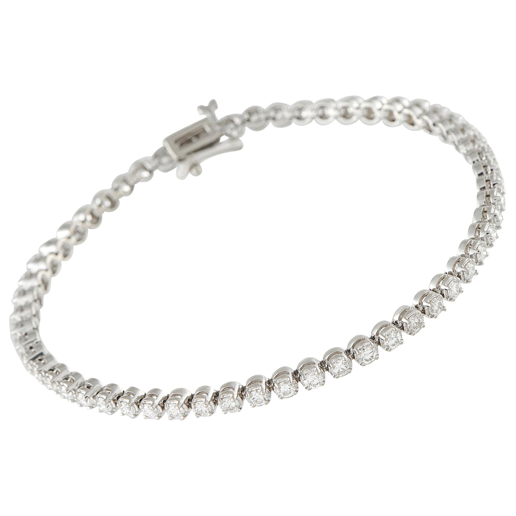 Pulsera de tenis de oro blanco de 14 quilates con 1,65 ct de diamantes MF30-110625