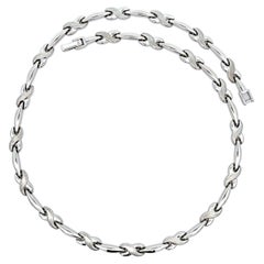 14k White Gold 17" Polished & Matte Finish Infinity "X" Chain Necklace
