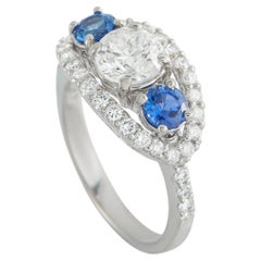 14K White Gold 1.71ct Diamond and Sapphire Ring MF39-030326