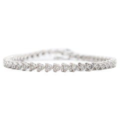 Bracelet tennis en or blanc 14 carats avec diamants de 1,71 carat