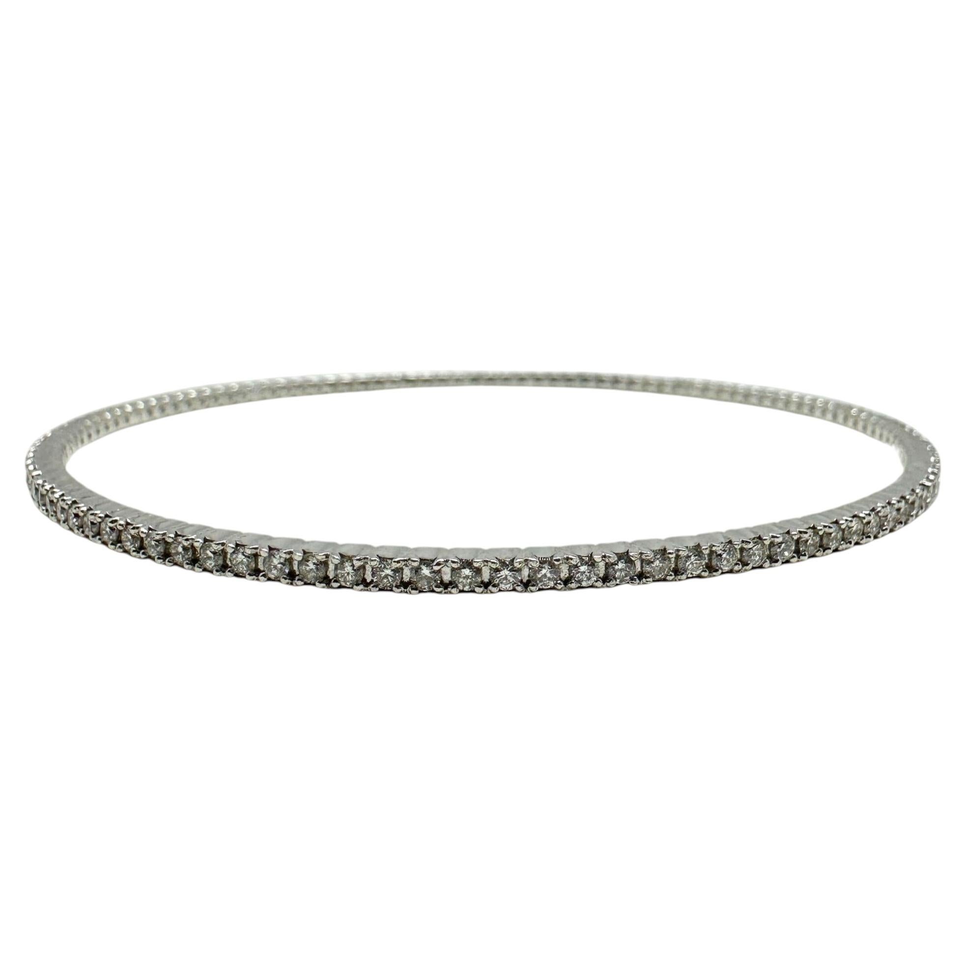 14K White Gold 1.78 Carat Diamond Bangle