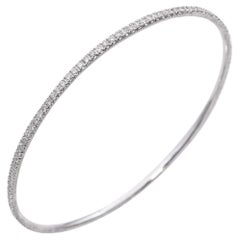14K White Gold 1.78 TCW Diamond Bangle Bracelet