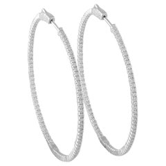 14K White Gold 1.78ct Diamond Inside-Out Hoop Earrings MF16-111825