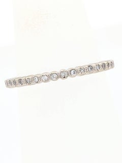 14 Karat White Gold .17 Carat Bezel Set Diamond Wedding Band Ring