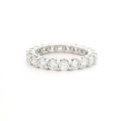 14k White Gold 1.80ctw Fiery Round Diamond Stack Eternity Band Ring sz 5.5
