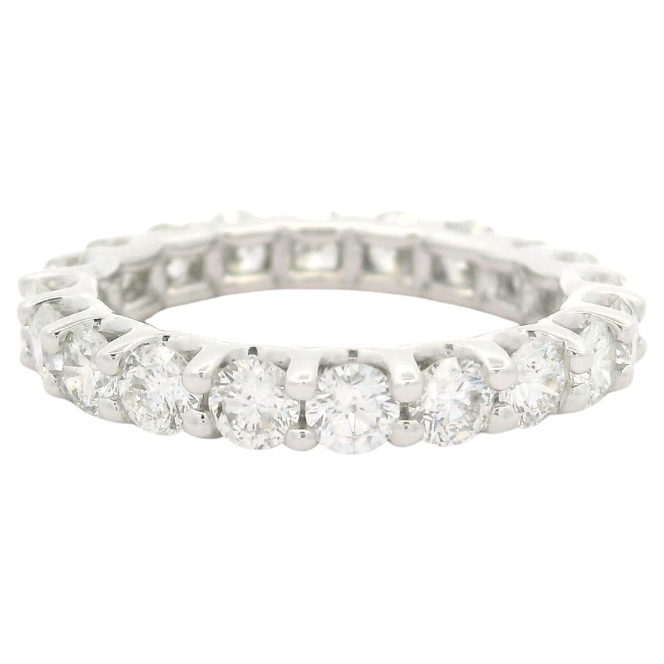 14k White Gold 1.80ctw Fiery Round Diamond Stack Eternity Band Ring sz 5.5