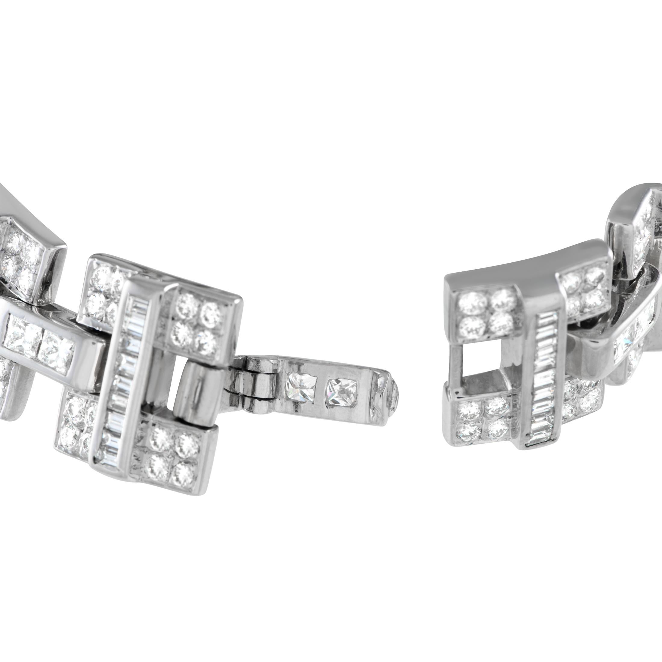 Round Cut 14K White Gold 18.35ct Diamond Bracelet