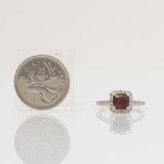 14k White Gold 1.85ct Red Spinel and Diamond Ring 2.20TCW
