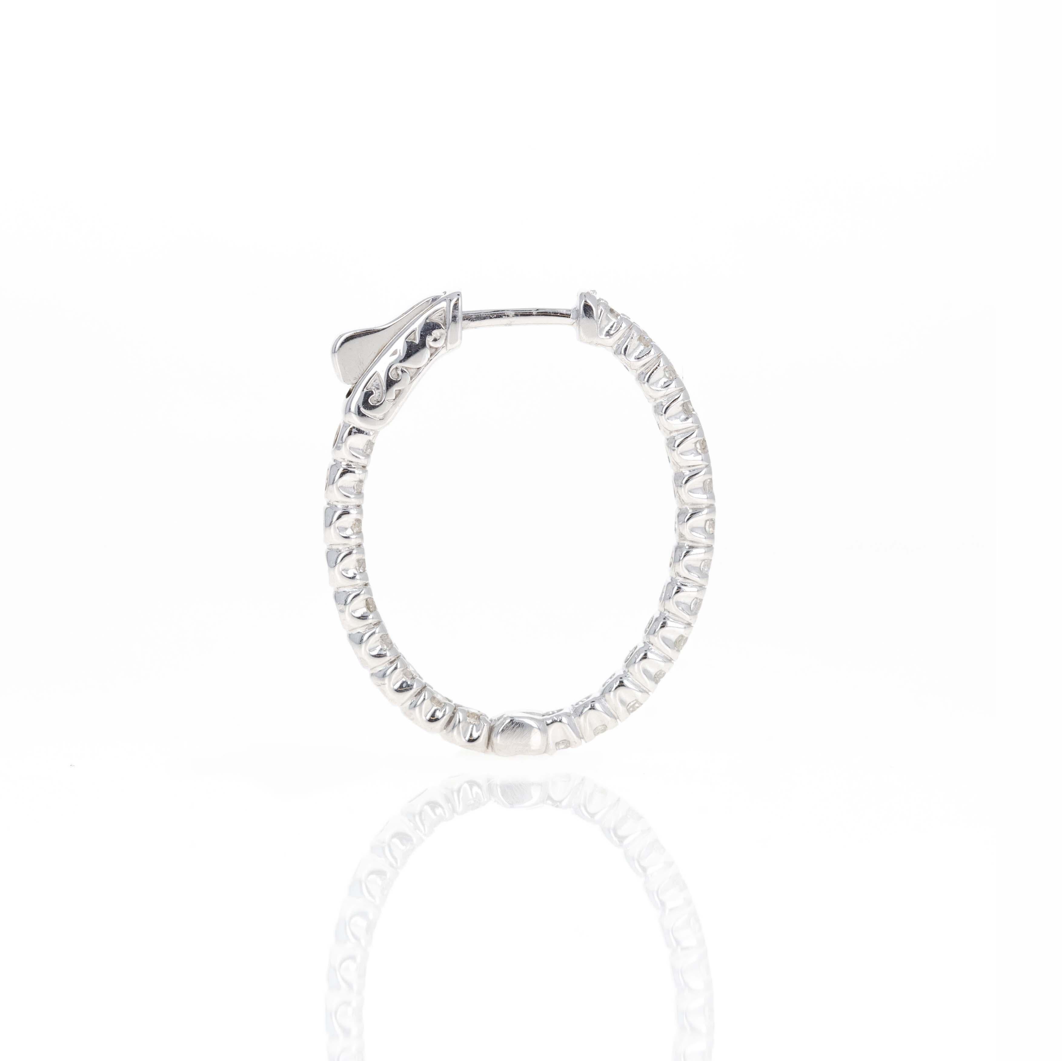 Era: New
Composition: 14K White Gold
Primary Stone: Forty Six Round Brilliant Cut Diamonds
Total Carat Weight: 1.90 Carats 
Color/Clarity: G-H / SI1-2
Earring Weight: 6.2 Grams
Earring Length: 1 Inches
Item Barcode: 081433