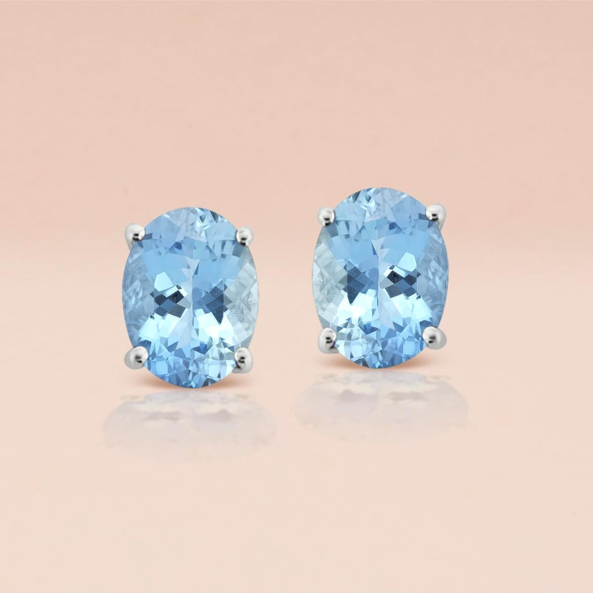 Modern 14k White Gold 1.91 Carats Aquamarine Earring, Style#TS1091AQE 21053/9 For Sale