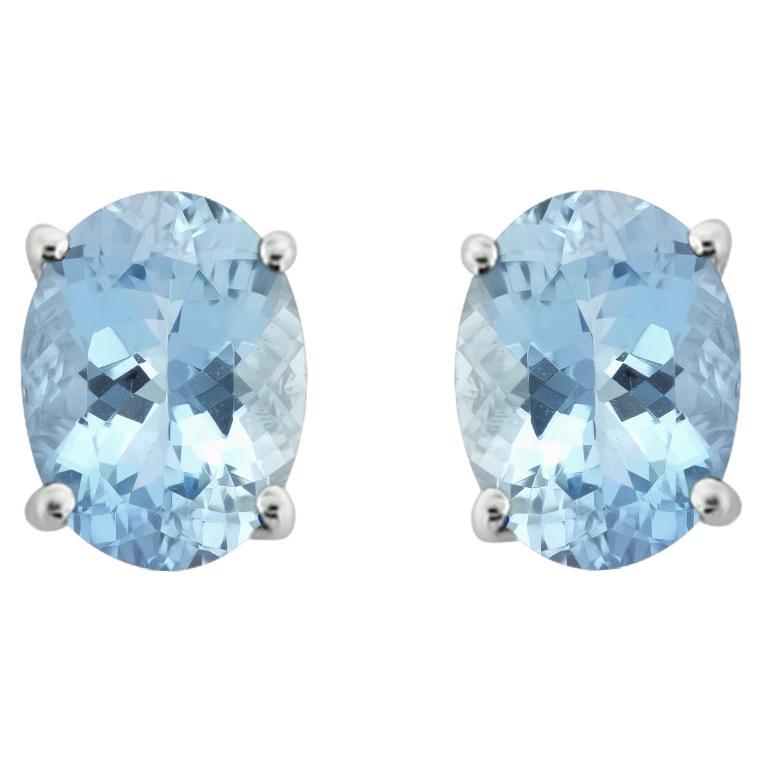 14k White Gold 1.91 Carats Aquamarine Earring, Style#TS1091AQE 21053/9 For Sale
