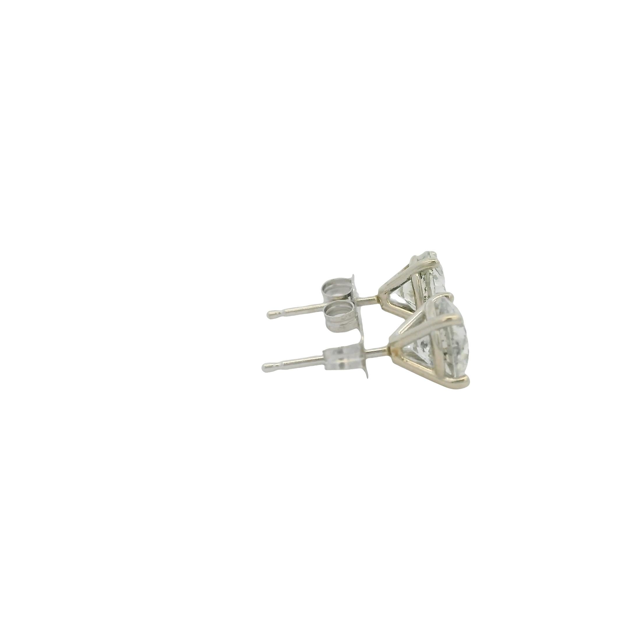 14k Weißgold 1,94ctw natürliche runde Diamant Ohrstecker im Angebot 5