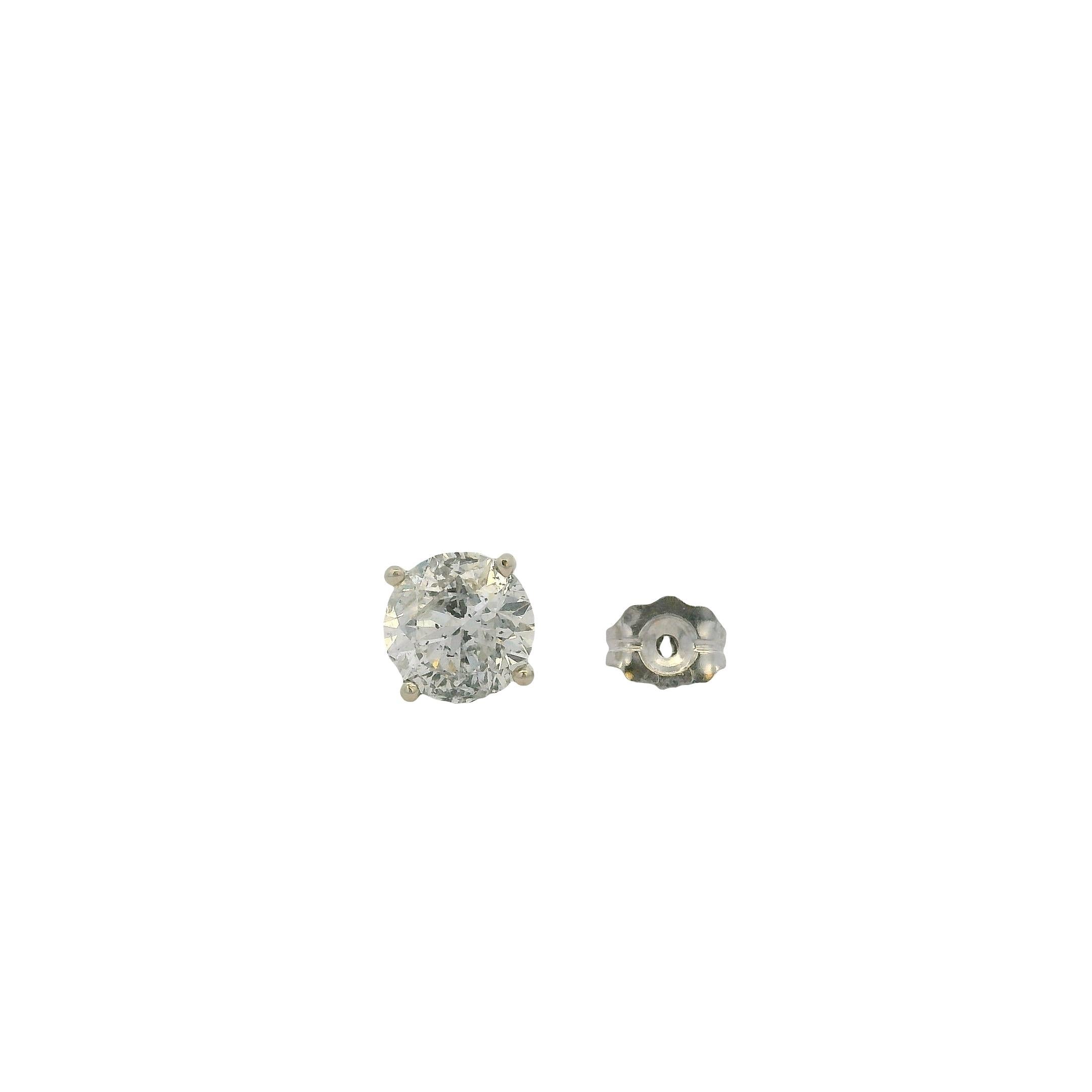 14k Weißgold 1,94ctw natürliche runde Diamant Ohrstecker im Angebot 2