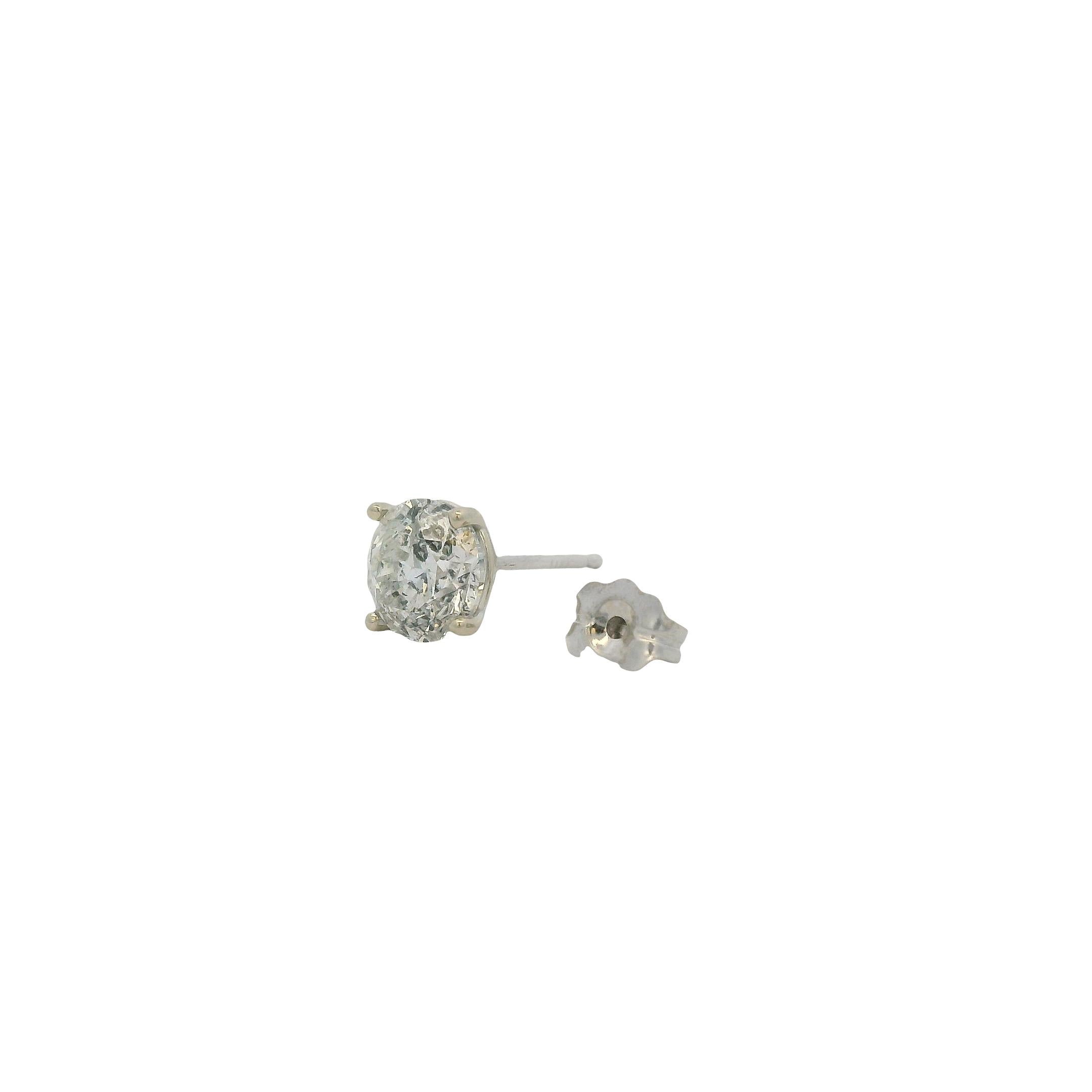 14k Weißgold 1,94ctw natürliche runde Diamant Ohrstecker im Angebot 3