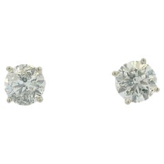 Pendientes de oro blanco de 14k con diamantes redondos naturales de 1,94 ctw